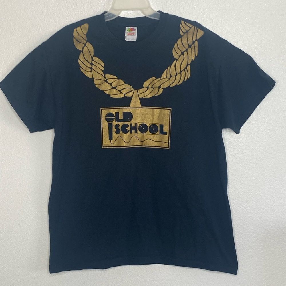 FRUIT of the LOOM Men’s Black Old School T Shirt Size XL - Picture 1 of 4